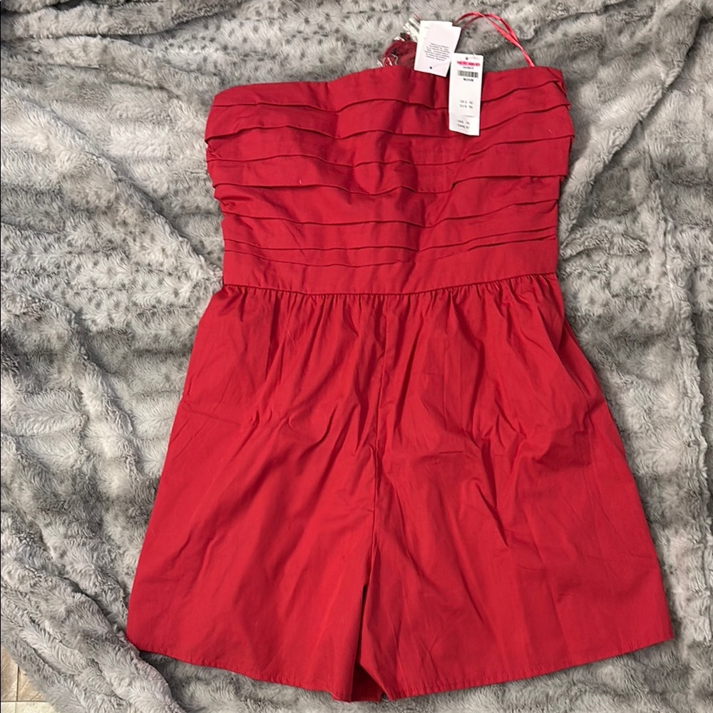 Abercrombie & Fitch Red Midi Dress with Gathered Waist